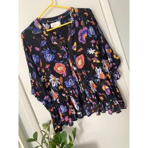 Anthropologie Floral Blouse